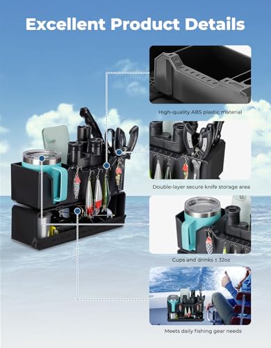 Boat Cup Holder Organizer with Flexible Groove - Marine Drink & Gear Storage