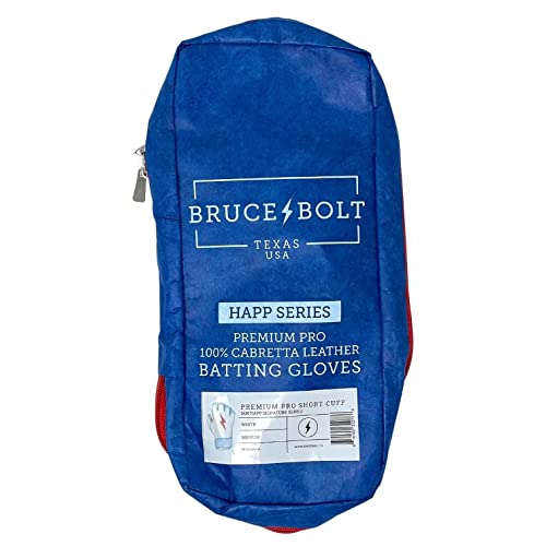 Bruce Bolt Signature Series Youth Large Batting Gloves - White & Happ