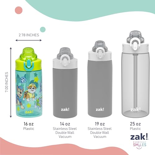 PAW Patrol Chase & Friends Kids Water Bottle 16oz Leak-Proof Straw 2-Pack