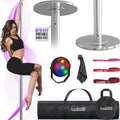 Spinning Dance Pole 45mm Chrome for Home, Adjustable & Portable, 7-11 ft