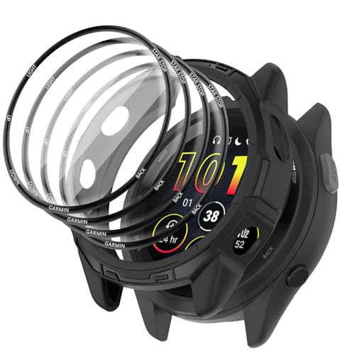 Smartwatch Screen Protector Case for Garmin Forerunner 265 46MM - 1 Pack with 4 Screen Films