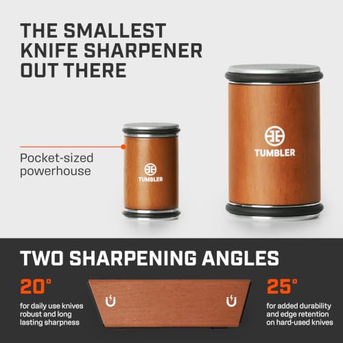 TUMBLER Mini Rolling Knife Sharpener Kit with Carrying Case & Leather Strop