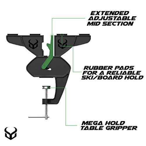Ski and Snowboard Tuning Vise with Adjustable Clamps and Magnetic Tool Holder