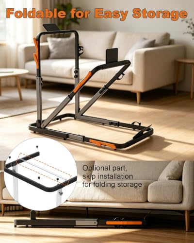 Adjustable Foldable Walking Pad Handle Bar for Treadmill - Black / Large