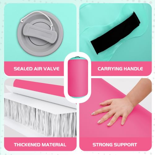 Pink Gymnastics Tumbling Air Rollers - Inflatable Support Barrel 40x23.6 Inches with Pump