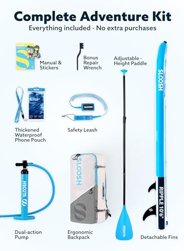 SLOOSH Blue Inflatable Stand Up Paddle Board 10'6" with Premium Accessories