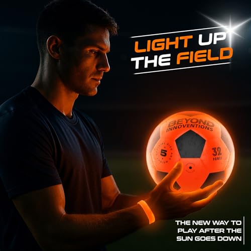 Glow in the Dark Soccer Ball Size 5 - Kids & Teens Outdoor Sports Toy
