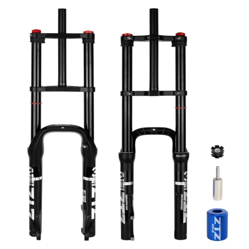 ZTZ 20/26 inch 4.0 Fat Tire Bike Air Suspension Fork - 180mm Travel, Black, QR 9x135mm, Model Variance