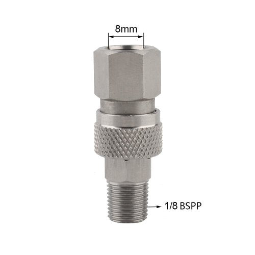 Forster Quick-Disconnect Set - 1/8 BSPP Fill Nipple & 8MM Adapter for PCP Paintball Air Charging Tools