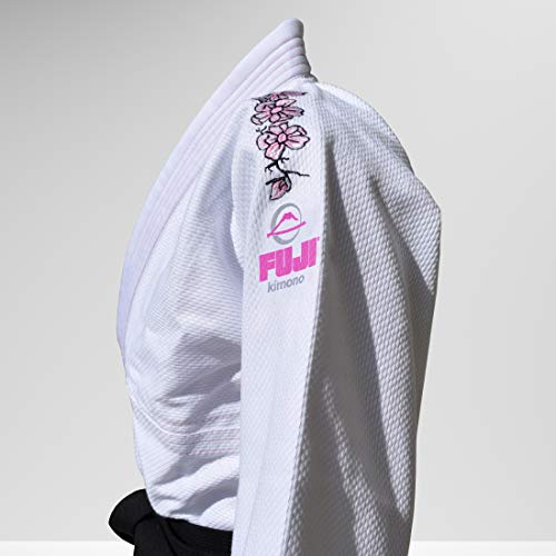 FUJI Kids All-Around Brazilian Jiu Jitsu Gi with Pink Lettering Belt, White, Size WC0