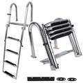 Marine-Grade Stainless Steel Telescoping Boat Ladder - 4 Step, 600LBS Capacity