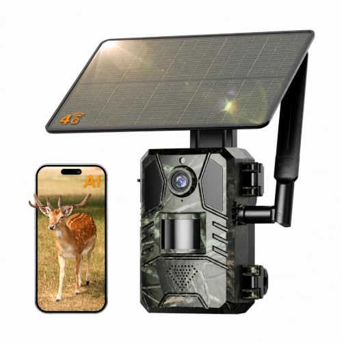 Trail Camera 2K Live View 4G LTE Cellular Security Camera with AI Detection