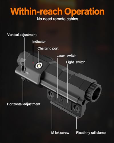 Rechargeable IR Illuminator & Laser Combo for Night Vision – Mlok/Picatinny Mount, 940nm IR Light & Laser, Waterproof, Safe Laser, Professional Use