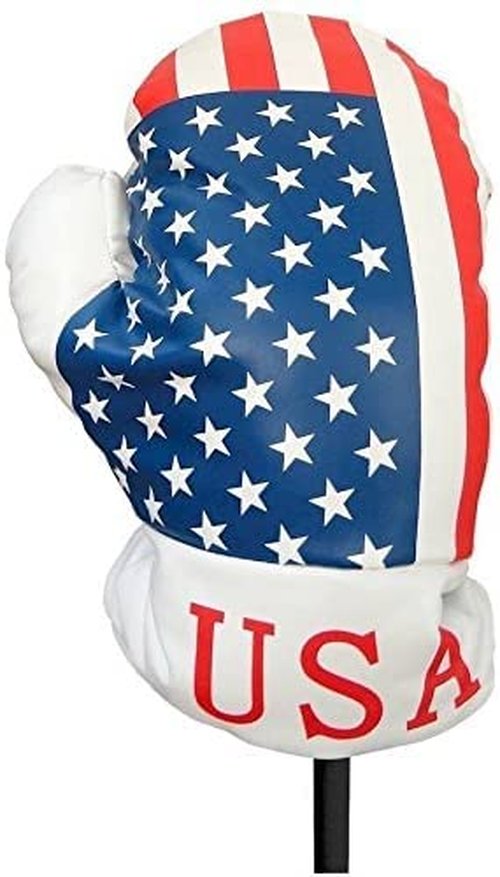 USA Boxing Glove Golf Head Cover - Fits 460cc Driver - Patriotic Red White & Blue American Flag Golf Club Headcover