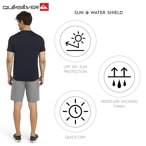 X-Large Men's UPF 50 Sun Protection Short Sleeve Swim Tee Navy