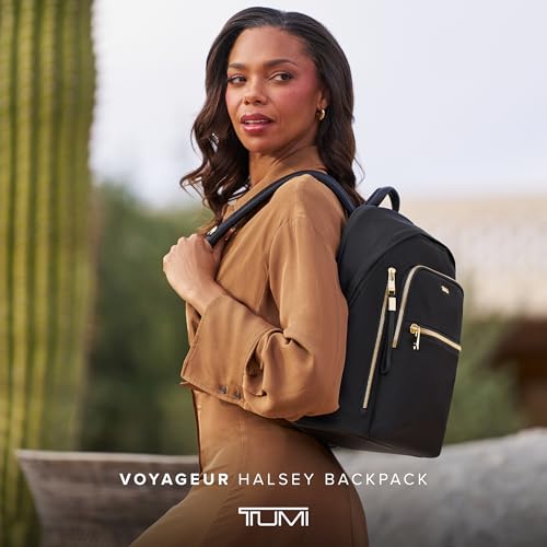 TUMI Voyageur Halsey Backpack Black & Gold, 14-Inch Laptop, One Size