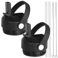 Black Straw Lid for Yeti Rambler Water Bottles 18oz-64oz Replacement Cap with Straw & Brush