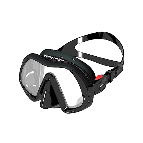 Atomic Venom Frameless Scuba Diving Mask Black - Ultra-Clear Lens, Rigid Silicone Skirt, Comfortable Fit