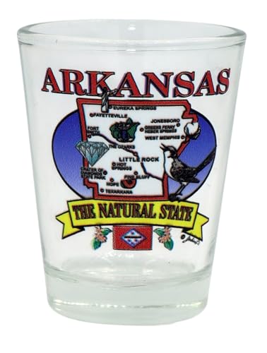Arkansas State Map Shot Glass - Souvenir Drinkware, Collectible Gift
