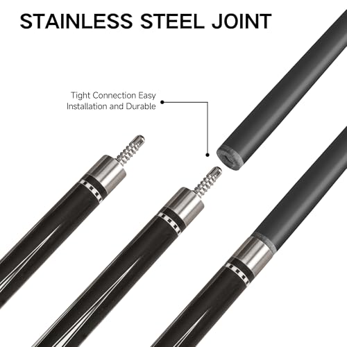 HomeSeason 21oz Carbon Fiber Pool Cue with Leather Bag & Extender - 58 Inch Professional Billiard Stick