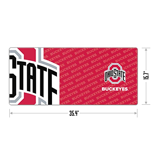 NCAA Ohio State Buckeyes Desk Pad - Official Team Logo & Colors, Large Mouse & Keyboard Mat