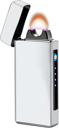 YOZWOO Electric Lighter - Rechargeable High Power Flame Arc Lighter with LED Indicator | Windproof for Camping & Candles (White)