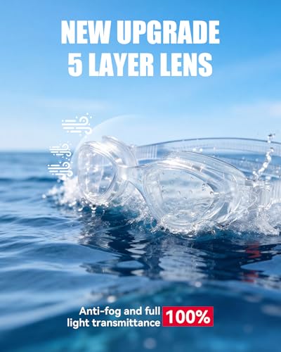 Aegend No-Leak Anti-Fog Swim Goggles for Adults & Kids - Clear Variation