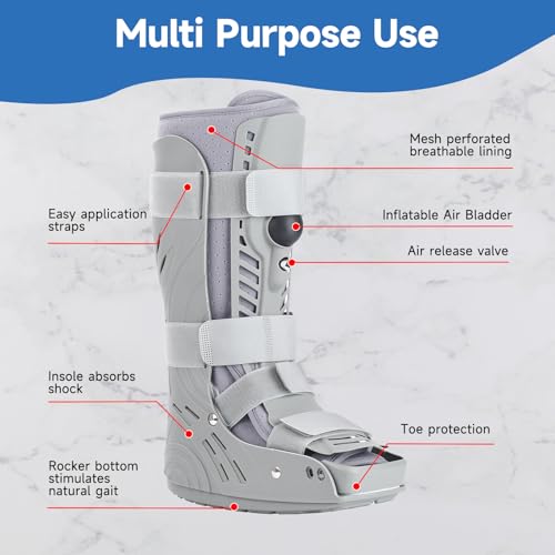 Mathgetin Large Air Cam Walker Fracture Boot for Foot & Ankle Recovery - Tall Orthopedic Walking Boot