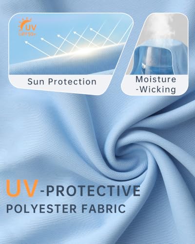 Toddler Boys Swim Shirt Rash Guard UPF 50+ Quick Dry 5-6 Years White Sky Blue