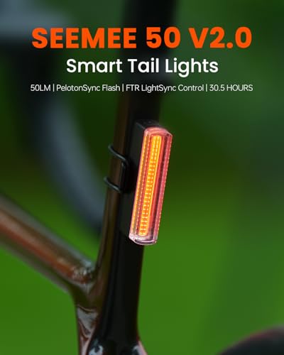 Bike Tail Light with Sync & 50 Lumens - Waterproof USB Rechargeable