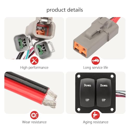 12V/24V Waterproof Marine Trim Tab Switch Kit Double Rocker Control Panel