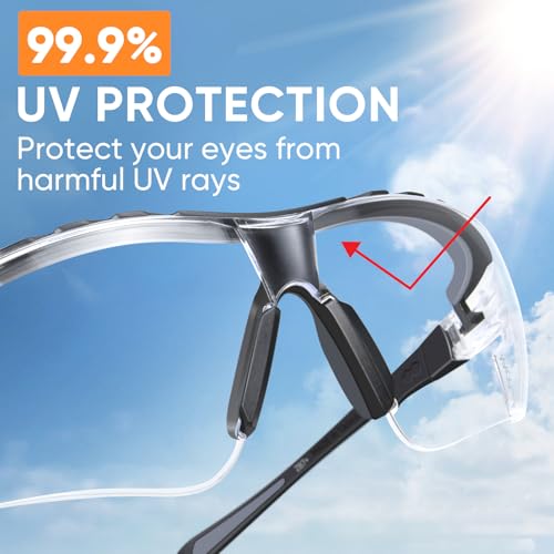 TICONN 10 Pack Anti-Fog Safety Glasses for Men & Women, Clear UV Impact-Resistant