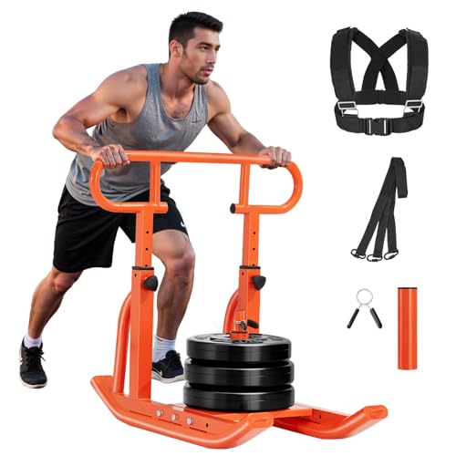 VEVOR Multi-Function Weight Sled for Push-Pull Strength Training - Orange Handle