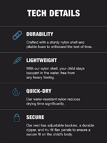 HyperLite Elite Youth Life Jacket for 50-90lbs | USCG Approved Water Safety & Water Sports