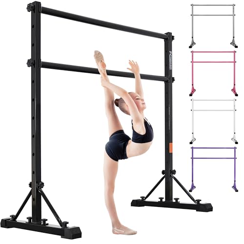 4FT Steel Cross Ballet Barre Portable Dance & Fitness Equipment - Black