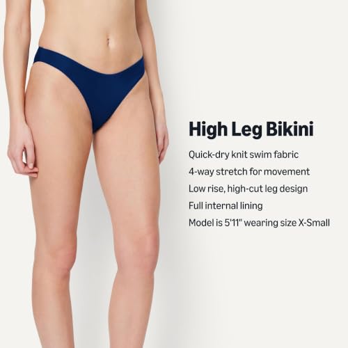 Women’s High-Rise High-Leg Bikini Bottom - Medium, Deep Blue