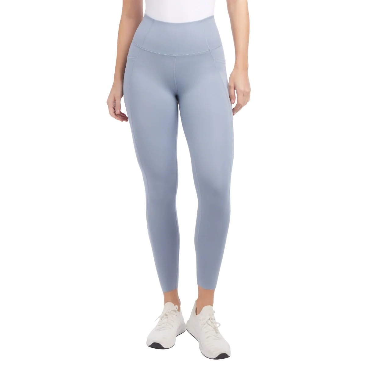 Danskin High-Rise Brushed Leggings, Side Pockets, Heavyweight (US, Alpha, Large, Regular, Regular, Nebula (Blue))