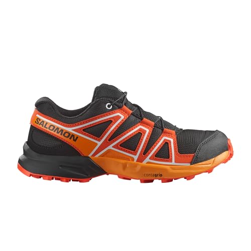 Kids Speedcross J Trail Running Shoes - Unisex, 4 Big Kid, Black Cherry Turmeric