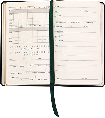 Genuine Calfskin Leather Golf Score Book - British Tan, 3x5 Inches