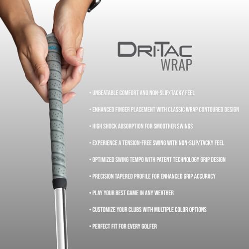 Winn Dri Tac Wrap Golf Grips 13-Piece Bundle - Non-Slip Contoured Comfort