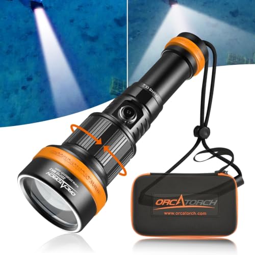 Zoomable Diving Flashlight with Adjustable Beam - Waterproof, Long Battery Life