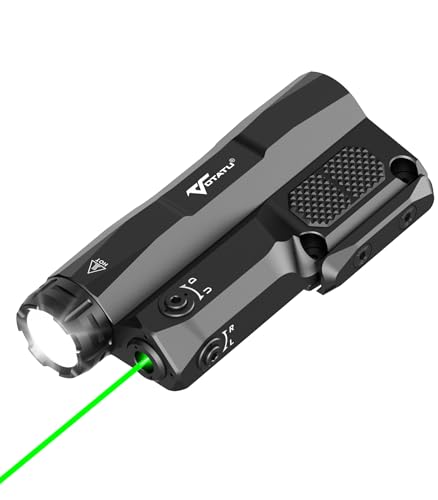 VOTATU M6LP-G High Power 3000 Lumen Rechargeable LED Flashlight with Green Laser Combo, Picatinny & M-LOK Mount