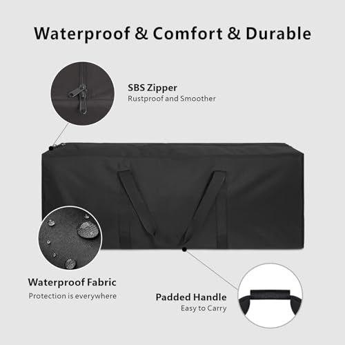 42x15x15 Inch Water-Resistant Storage Duffle Bag - 41Gal Black