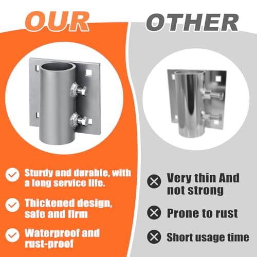 6 Pack Heavy Duty Dock Side Leg Pipe Holders - Galvanized Steel for Floating Docks
