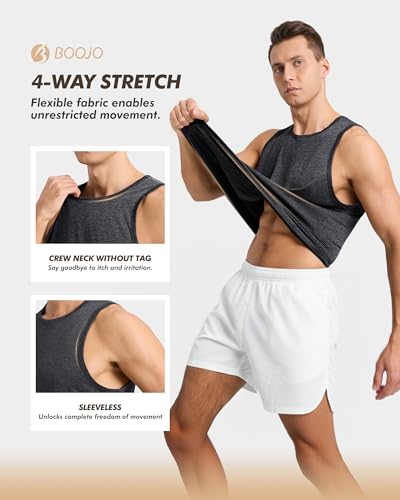 Men's X-Large 3 Pack Tank Tops - Black Dark Grey Navy Blue Workout Shirts