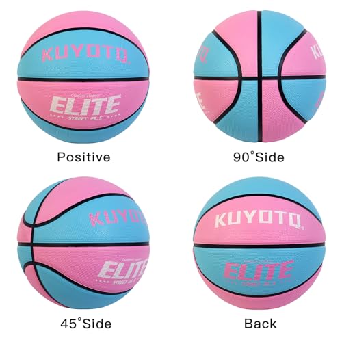Kids & Youth 25.5-inch Pink Blue Basketball - Thickened Rubber Indoor Outdoor