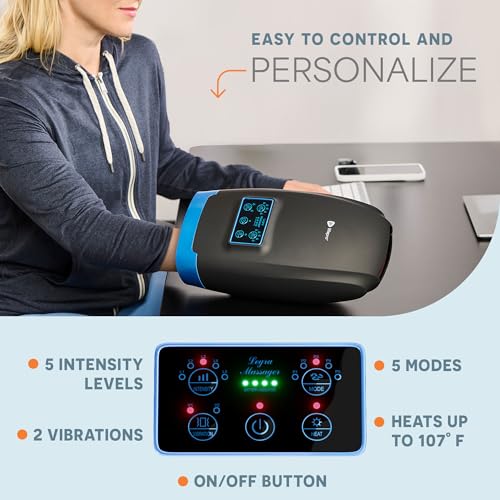 Cordless Hand Massager with Heat & Compression – Black, Standard
