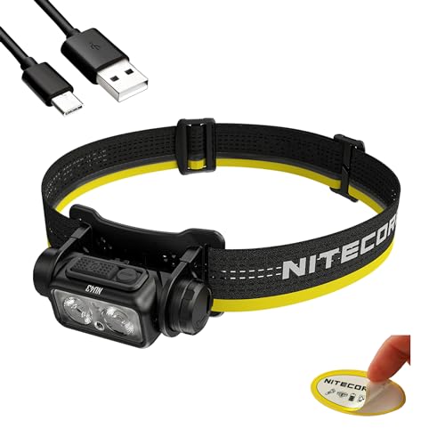 Nitecore NU43 Rechargeable Headlamp 1400 Lumens, Lightweight Camping & Running Light with Spotlight, Floodlight, Red Light