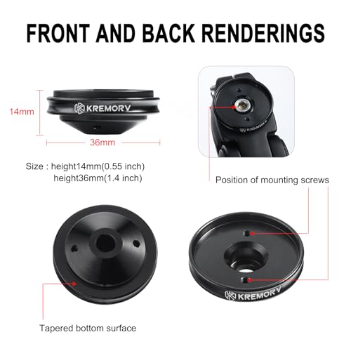 Bike Stem Top Cap Computer Mount for Garmin Edge - Black