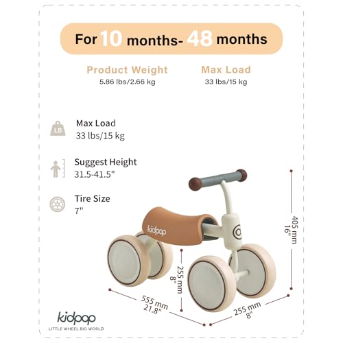 Kids Balance Bike - White Four-Wheeled Ride-On Vehicle for Toddlers